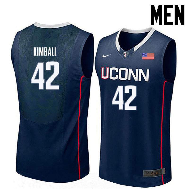 Men Uconn Huskies #42 Toby Kimball College Basketball Jerseys-Navy